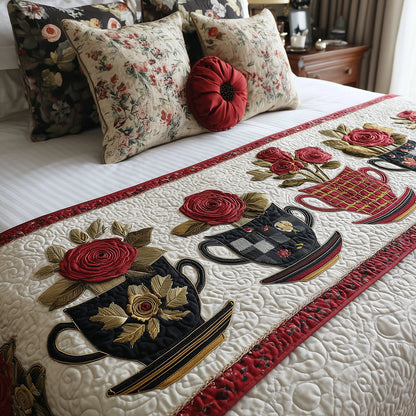 Royal Rose Pour Quilted Bed Runner NCU0TH3731