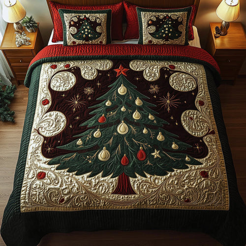 Royal Spruce 3-Piece Quilted Bedding Set NCU0DV8488