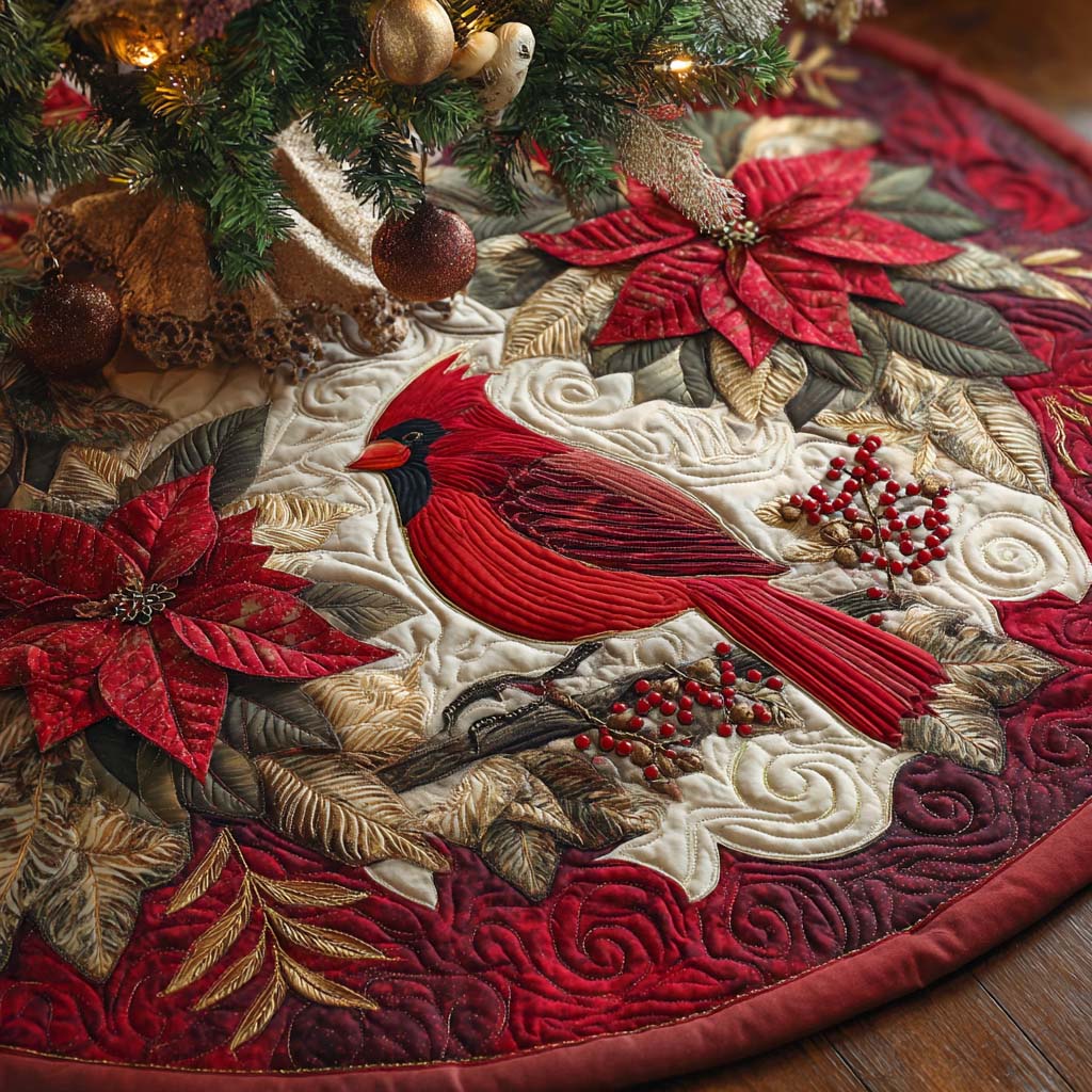 Ruby Songbird Noel Quilted Tree Skirt NCU0XD1679