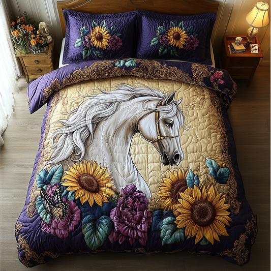 Running Horse 3-Piece Quilted Bedding Set NCU0DK8103