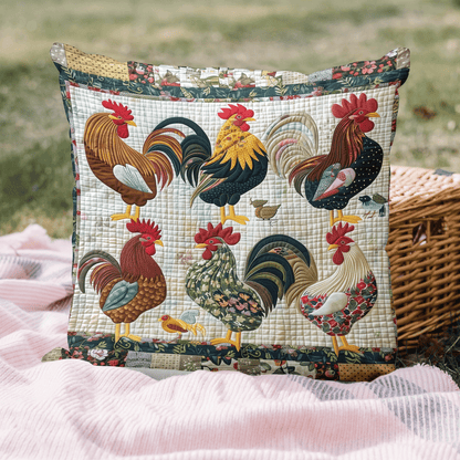 Rural Rooster Quilted Pillow Case NCU0TH1502