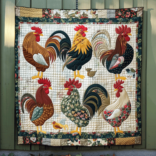 Rural Rooster Quilted Blanket NCU0TH977