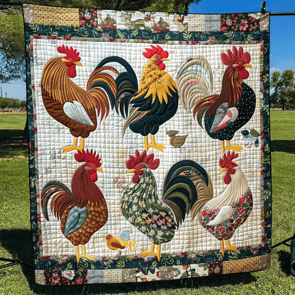 Rural Rooster Quilted Blanket NCU0TH977