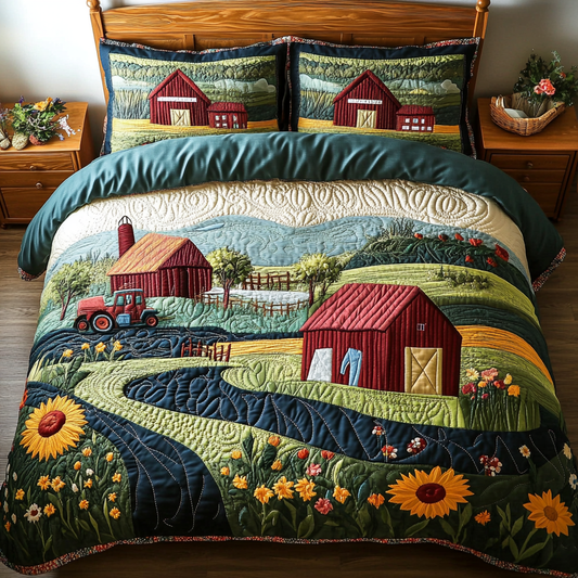 Rural Bliss 3-Piece Quilted Bedding Set NCU0DK6647