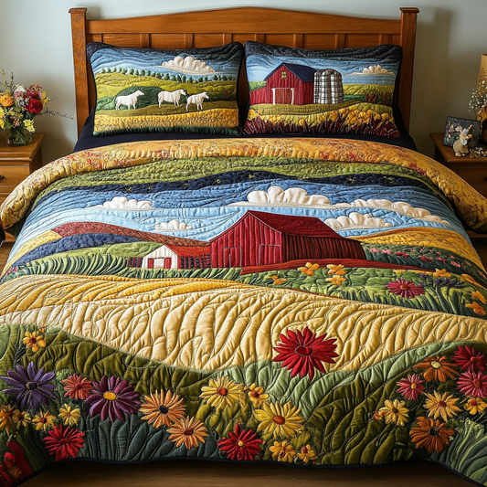 Rural Charm 3-Piece Quilted Bedding Set NCU0DK6681