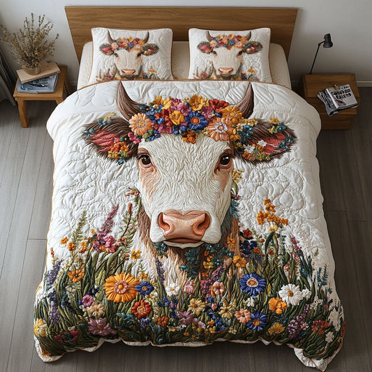Rural Romance Quilt 3-Piece Quilted Bedding Set NCU0PT5730