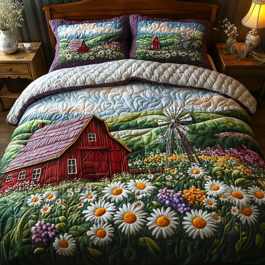 Rural Serenity 3-Piece Quilted Bedding Set NCU0DV4681