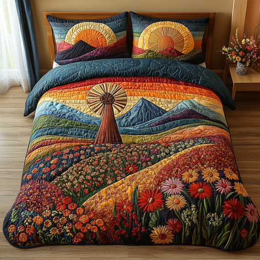 Rural Tranquility 3-Piece Quilted Bedding Set NCU0DV4392