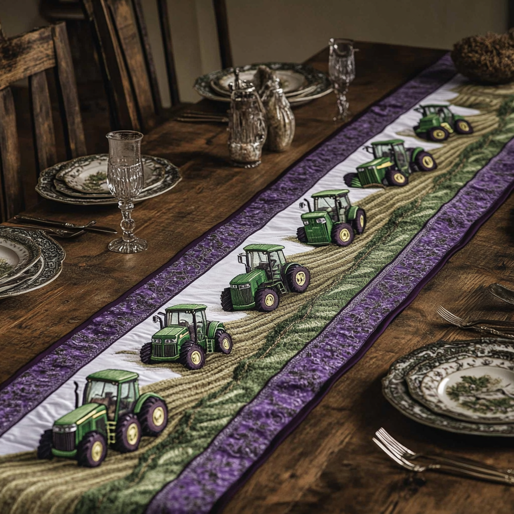 Rural Wheels Quilted Table Runner NCU0DV4410