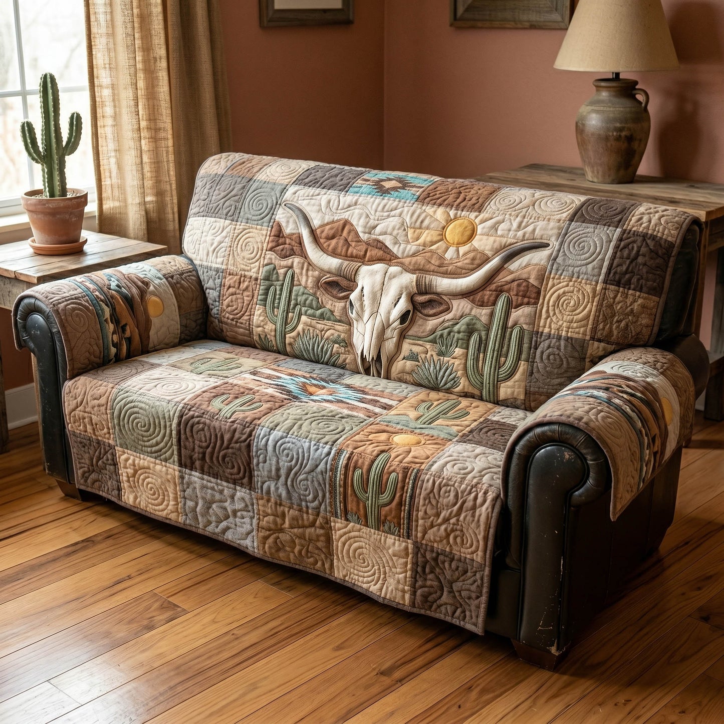 Rusted Halo Quilted Sofa Cover NCU0TD2748