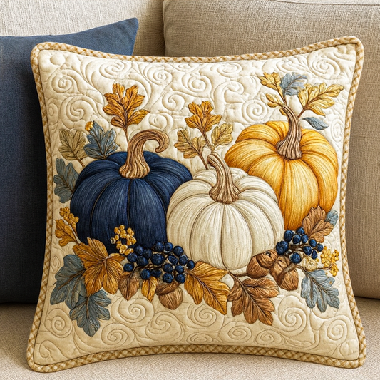 Rustic Blue Harvest Quilted Pillow Case  NCU0NT8575