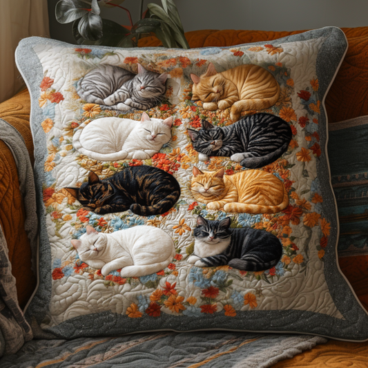 Rustic Cat Garden Quilted Pillow Case NCU0NT8869