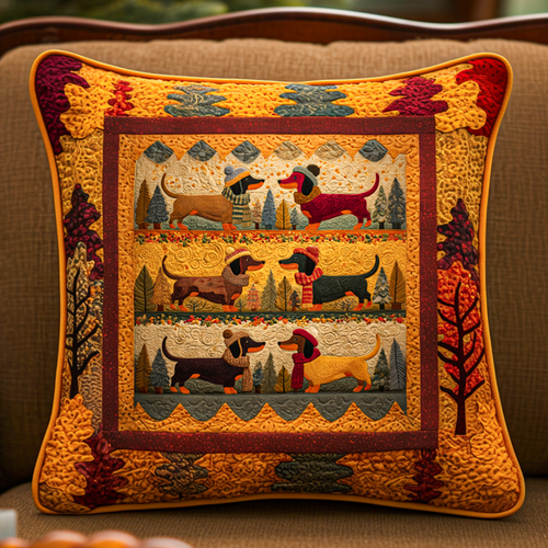 Rustic Dachshund Quilted Pillow Case NCU0NT9304