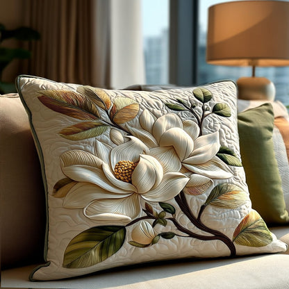 Rustic Magnolia Bloom Quilted Bedding Pillow Case NCU0PT7895