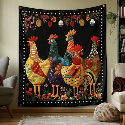 Rustic Roosters Quilted Blanket NCU0TL235