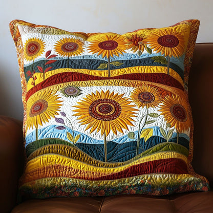 Rustic Sunflower Charm Quilted Pillow Case NCU0PT5119