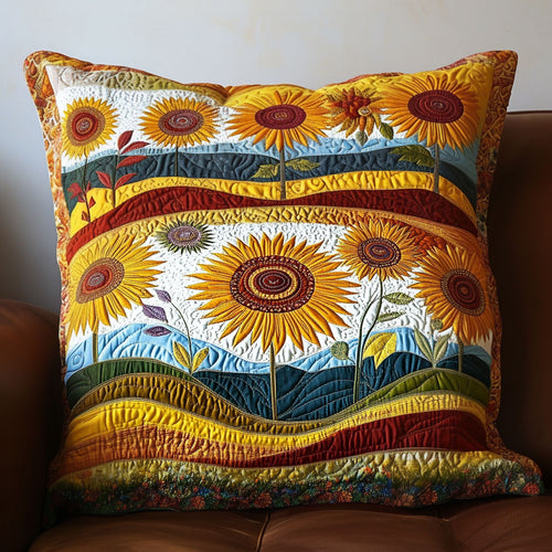 Rustic Sunflower Charm Quilted Pillow Case NCU0PT5119