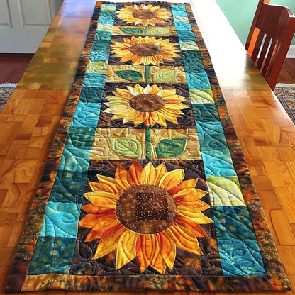 Rustic Sunflower Flow Quilted Table Runner NCU0TL463