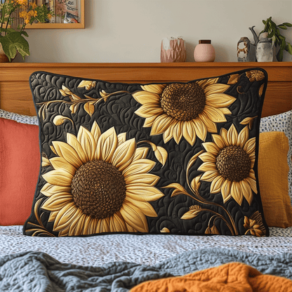 Rustic Sunflower Quilted Bedding Pillow Case NCU0DV5476
