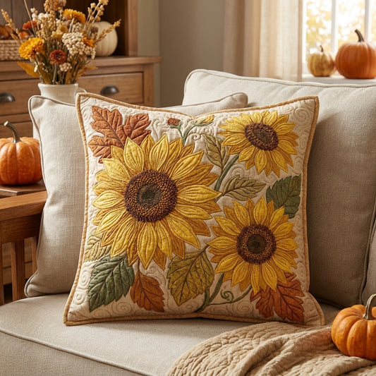 Rustic Sunflowers V2 Quilted Pillow Case NCU0TV544