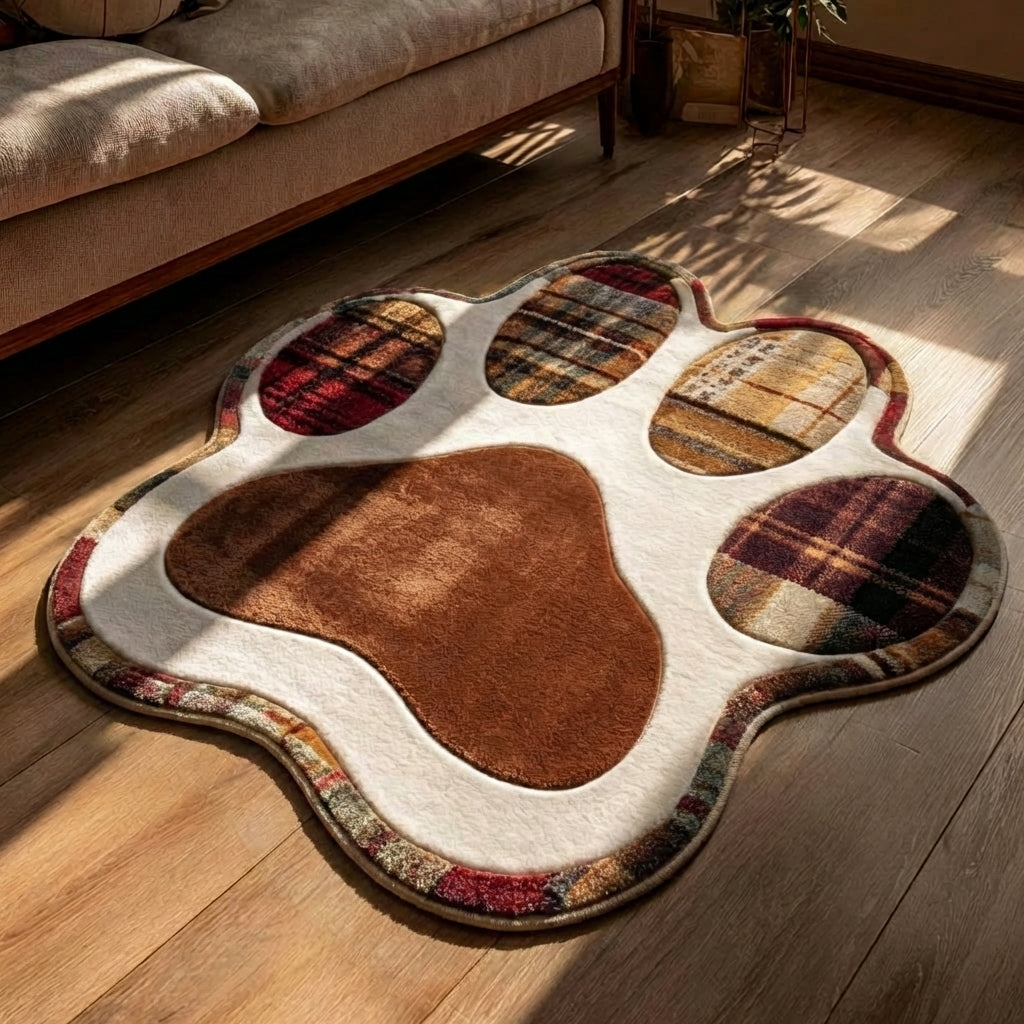 Rustic Timber Paw Custom Shape Area Rug NCU0HH1962