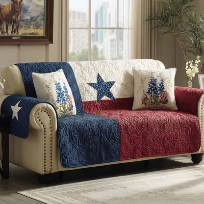 Rustic Americana Quilted Sofa Cover NCU0XD2261