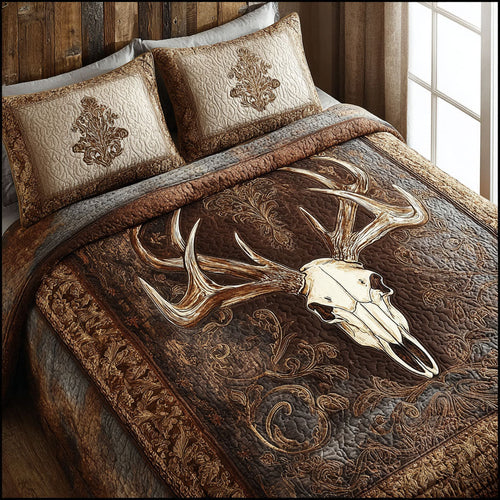 Rustic Antlers 3-Piece Quilted Bedding Set NCU0NT12002