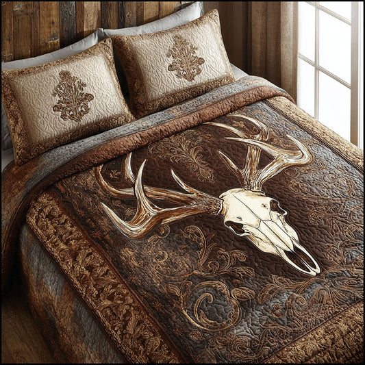 Rustic Antlers 3-Piece Quilted Bedding Set NCU0NT12002