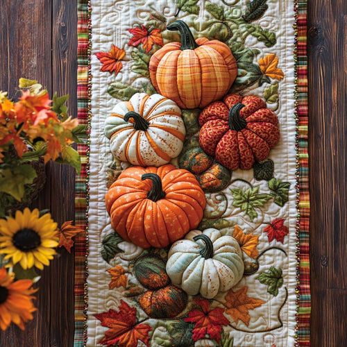 Rustic Autumn Charm Quilted Table Runner NCU0NT8849