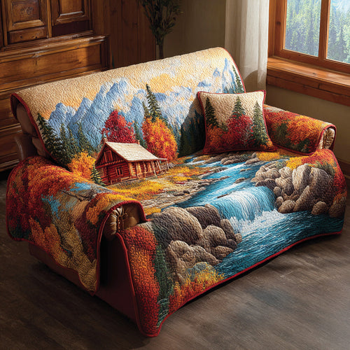 Rustic Autumn Leaves Quilted Sofa Cover NCU0TD1799