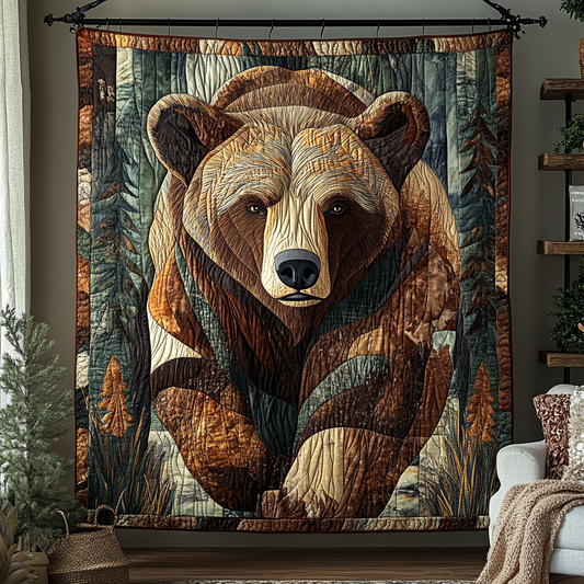 Rustic Bear Haven Quilted Blanket NCU0DK5843