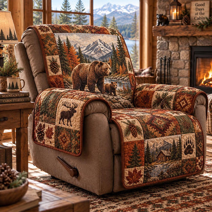 Rustic Bear Woodland Quilted Sofa Cover NCU0DV10205