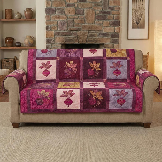 Rustic Beets Quilted Sofa Cover NCU0DV9318