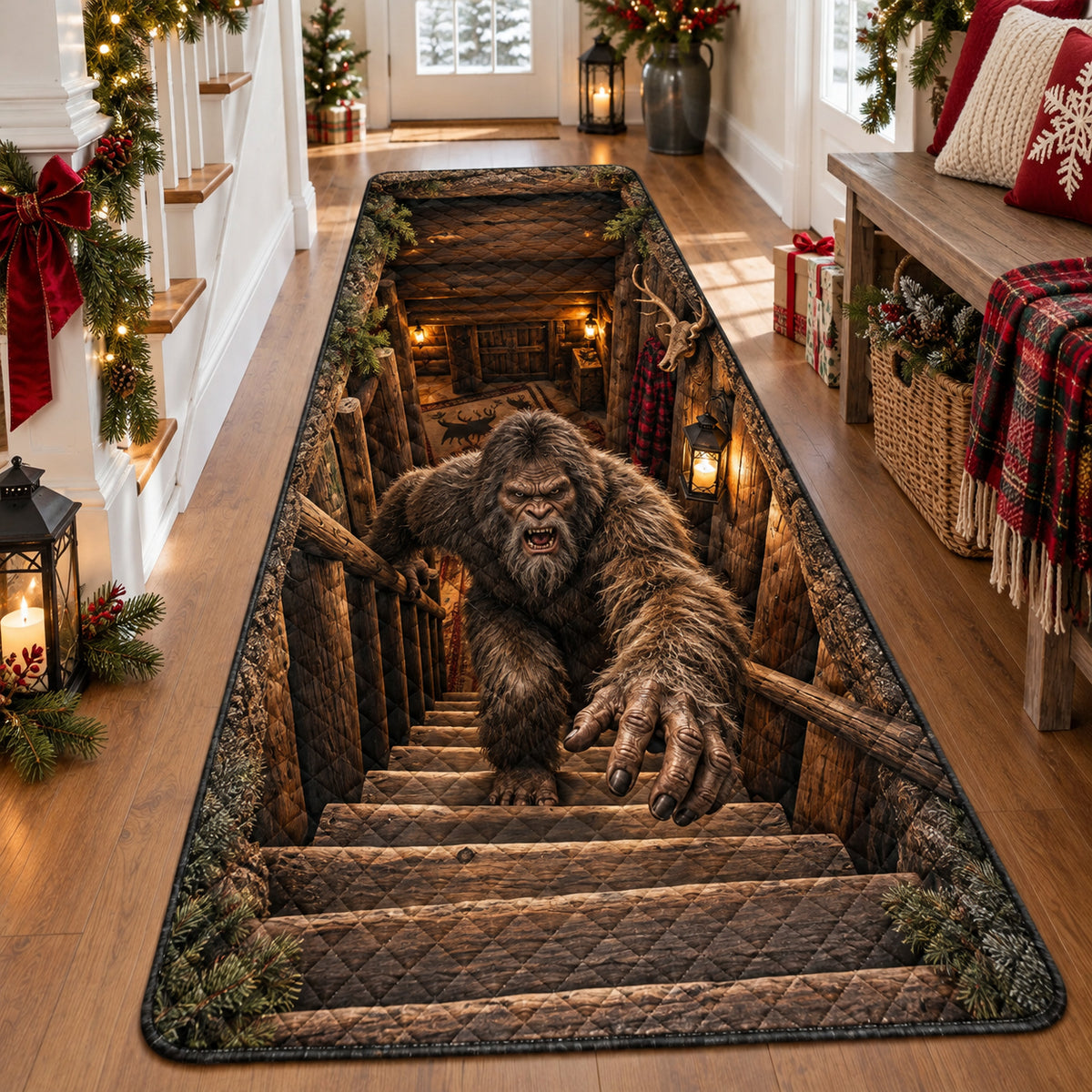 Rustic Bigfoot Stairway Runner Carpet NCU0DV10136