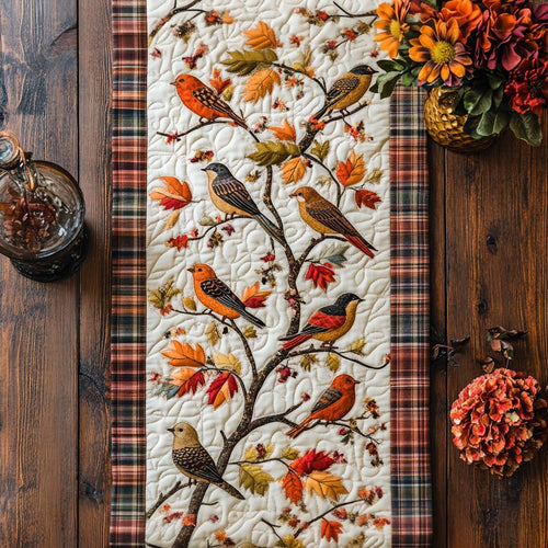 Rustic Bird Glow Quilted Table Runner NCU0NT8781