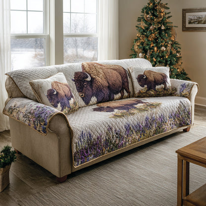 Rustic Bison Quilted Sofa Cover NCU0DV8534