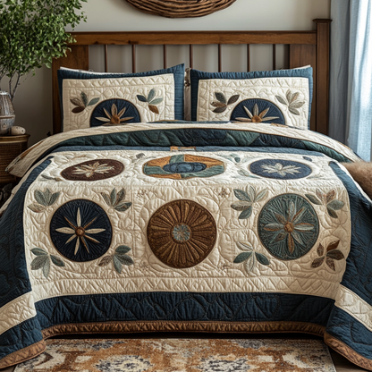 Rustic Bloom 3-Piece Quilted Bedding Set NCU0VH3725
