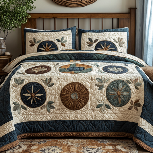 Rustic Bloom 3-Piece Quilted Bedding Set NCU0VH3725