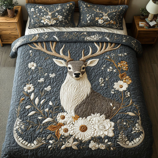 Rustic Bloom Haven 3-Piece Quilted Bedding Set NCU0PT3746