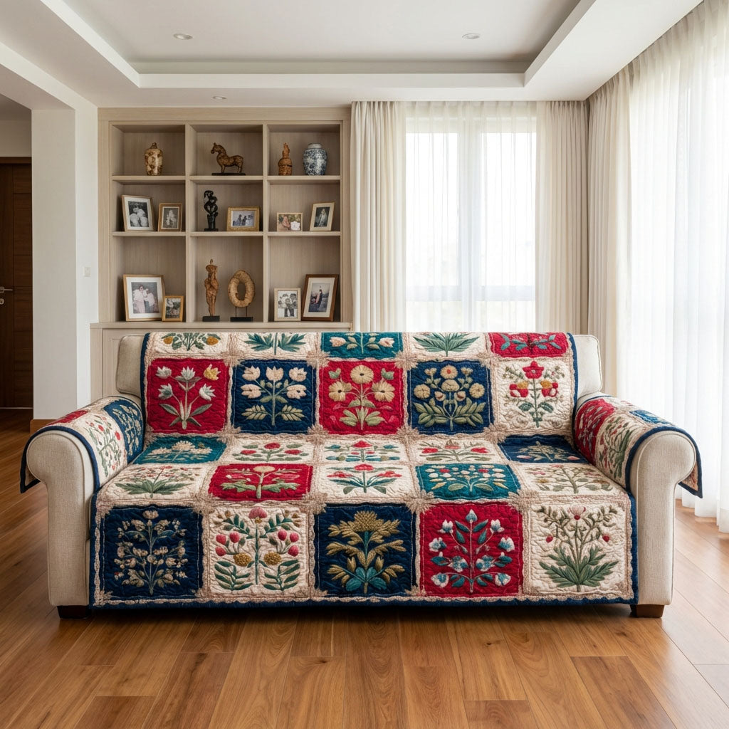 Rustic Bloom Quilted Sofa Cover NCU0DK12118