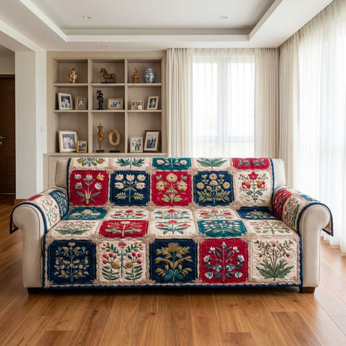 Rustic Bloom Quilted Sofa Cover NCU0DK12118