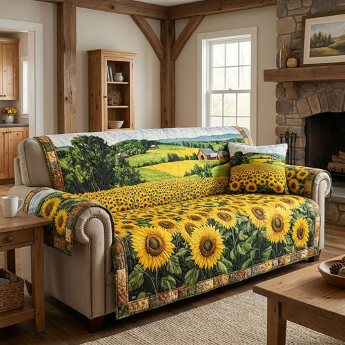 Rustic Bloom Quilted Sofa Cover NCU0DK12227