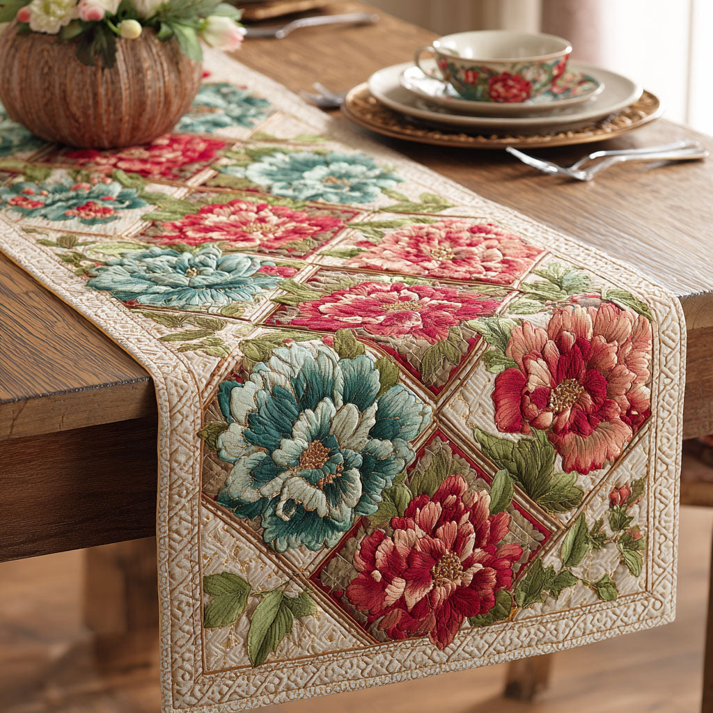 Rustic Bloom Quilted Table Runner NCU0TD2353