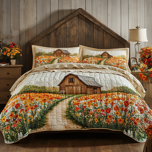 Rustic Blooms 3-Piece Quilted Bedding Set NCU0VH4638