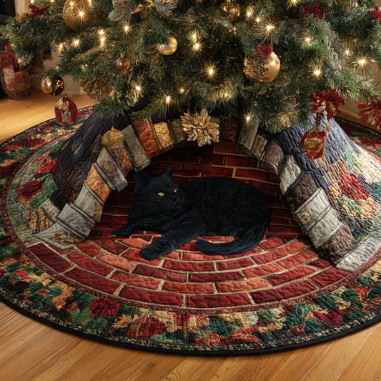 Rustic Brick Nook Christmas Quilted Tree Skirt NCU0TV1111