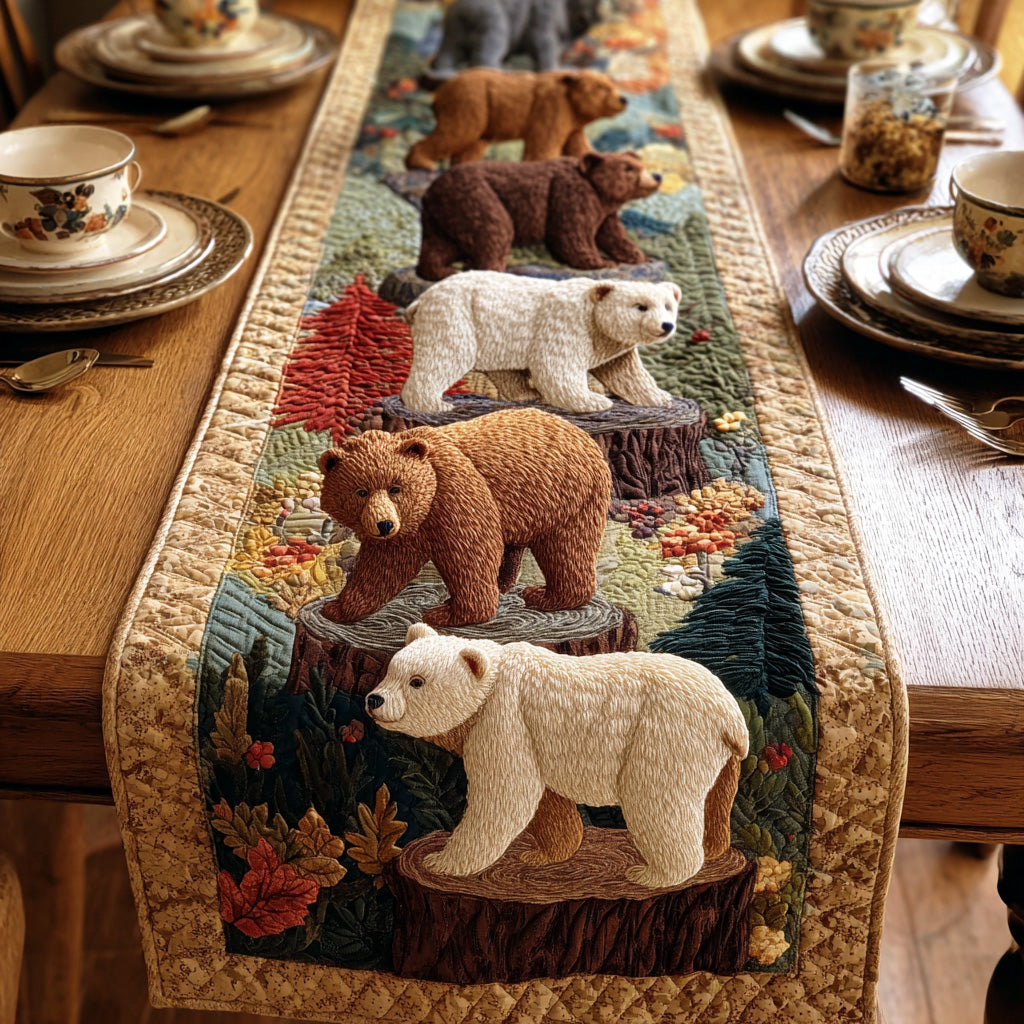 Rustic Brown Quilted Table Runner NCU0TD1950