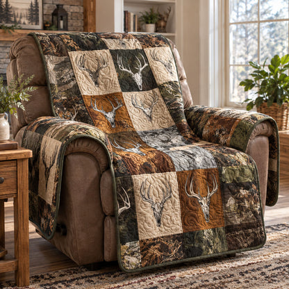 Rustic Buck Lodge Quilted Sofa Cover NCU0PT12240