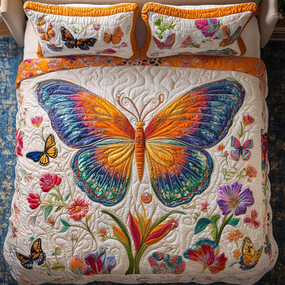 Rustic Butterfly Beauty 3-Piece Quilted Bedding Set NCU0NT8332