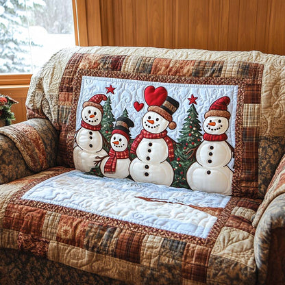 Rustic Cabin Snowmen Quilted Sofa Cover NCU0XD2090