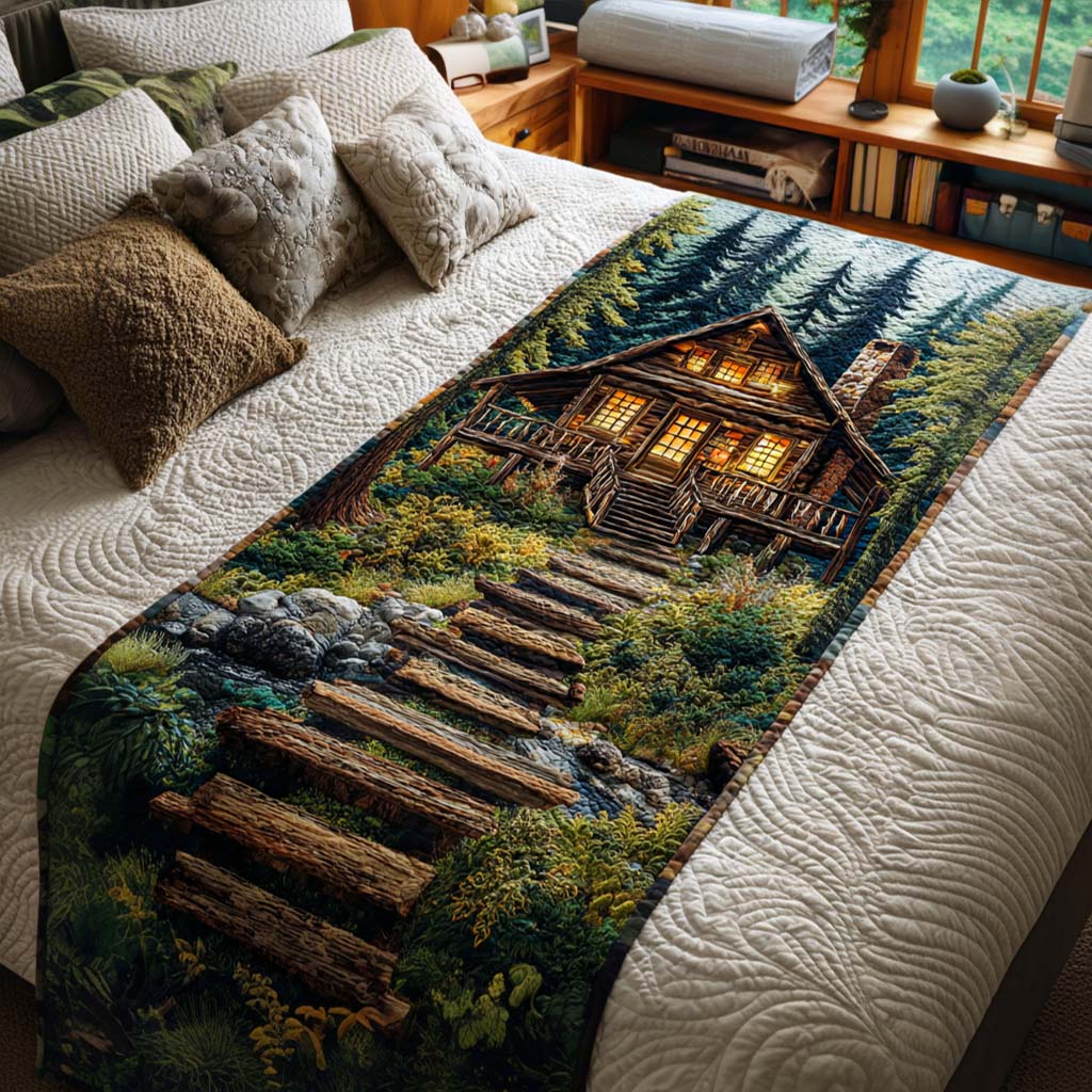 Rustic Cabin Trail Quilted Bed Runner NCU0NT8704